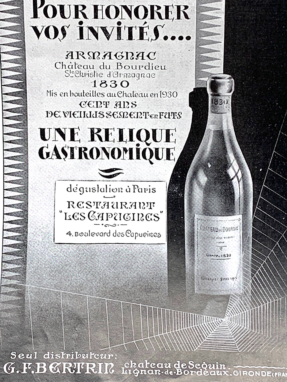 Château du Bourdieu 1830 Sainte-Christie d'Armagnac 100 Year Old 'Cent Ans d'Age' - Old Liquors