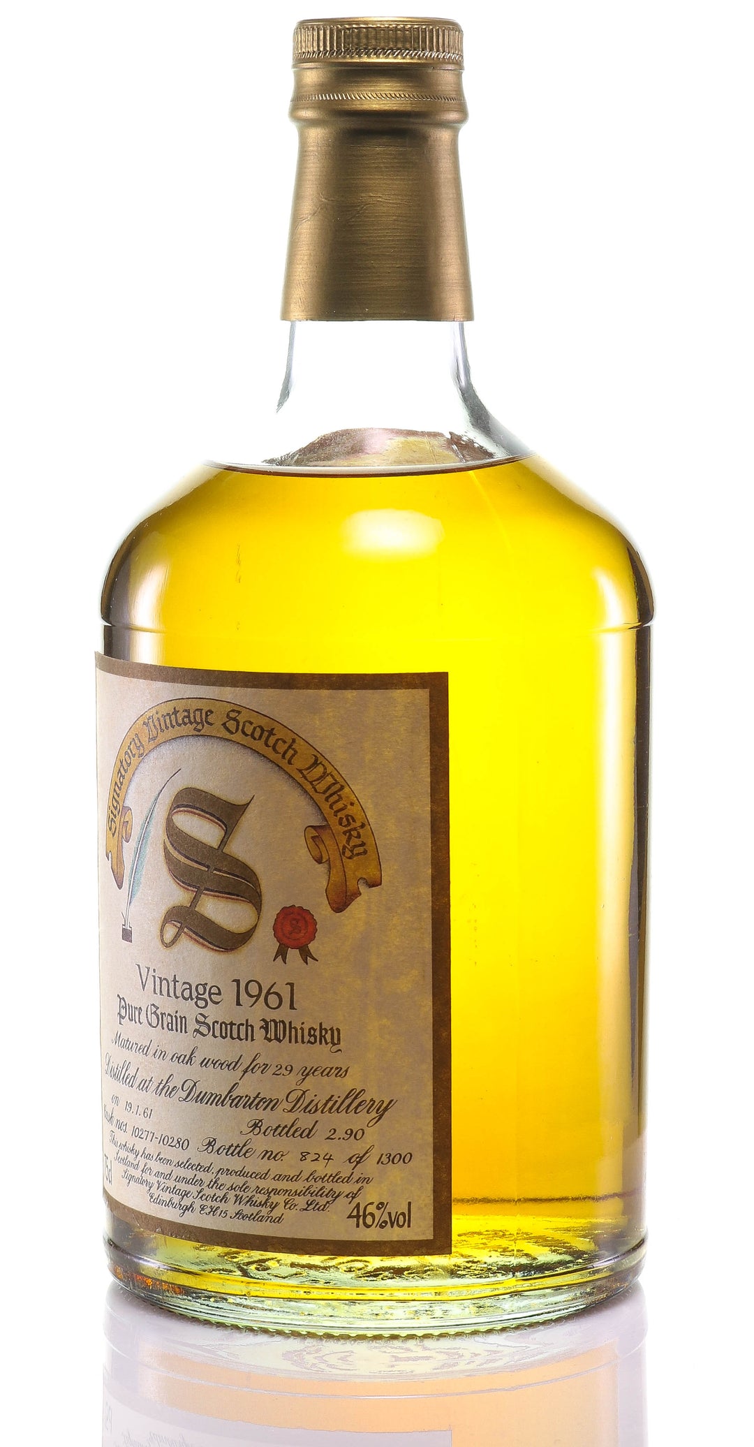 Whisky 1961 Dumbarton Signatory SKU 12673