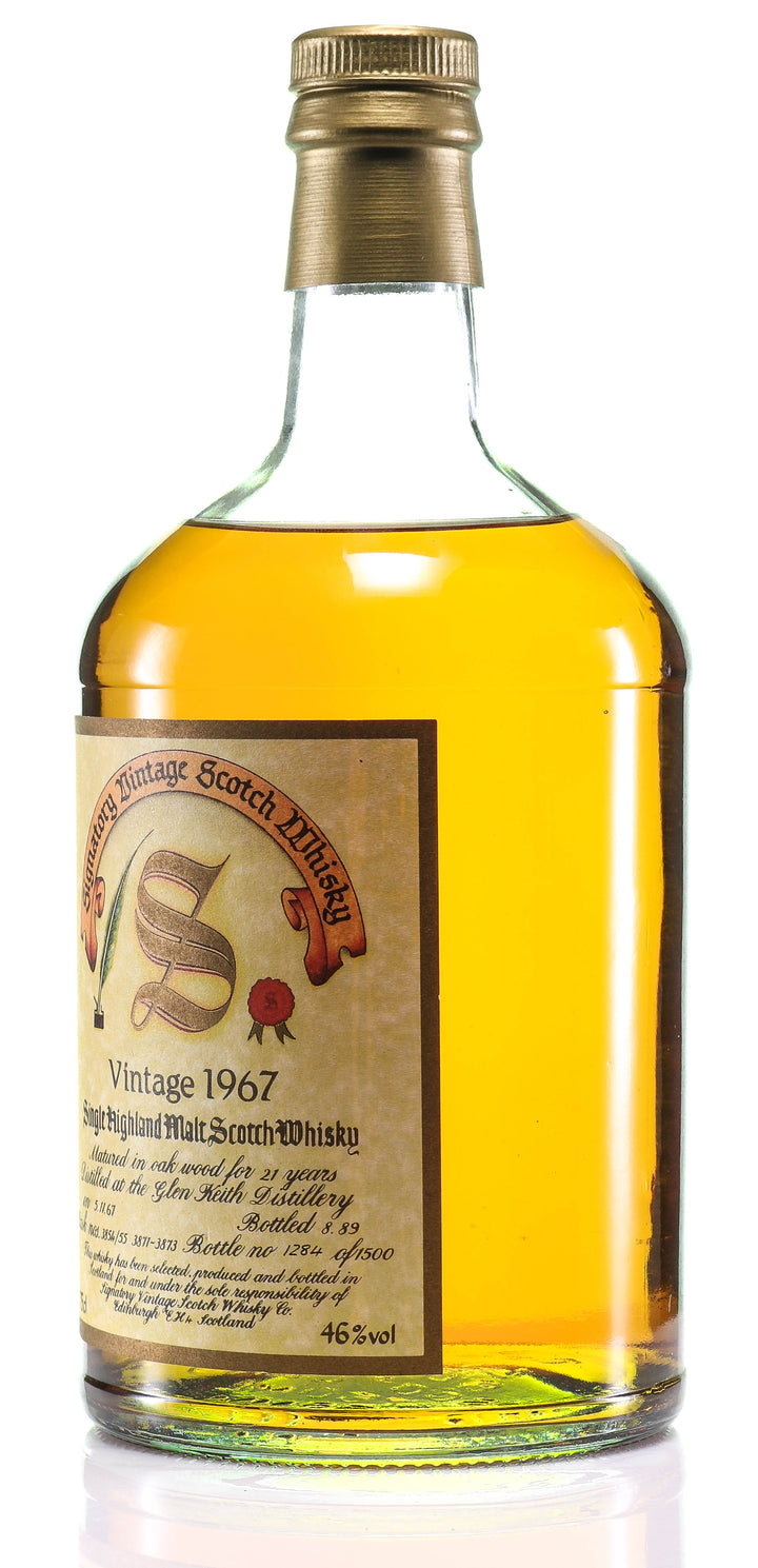 Glen Keith 1967 21 Year Old Signatory Highland Vintage Single Malt Scotch Whisky - legendaryvintages