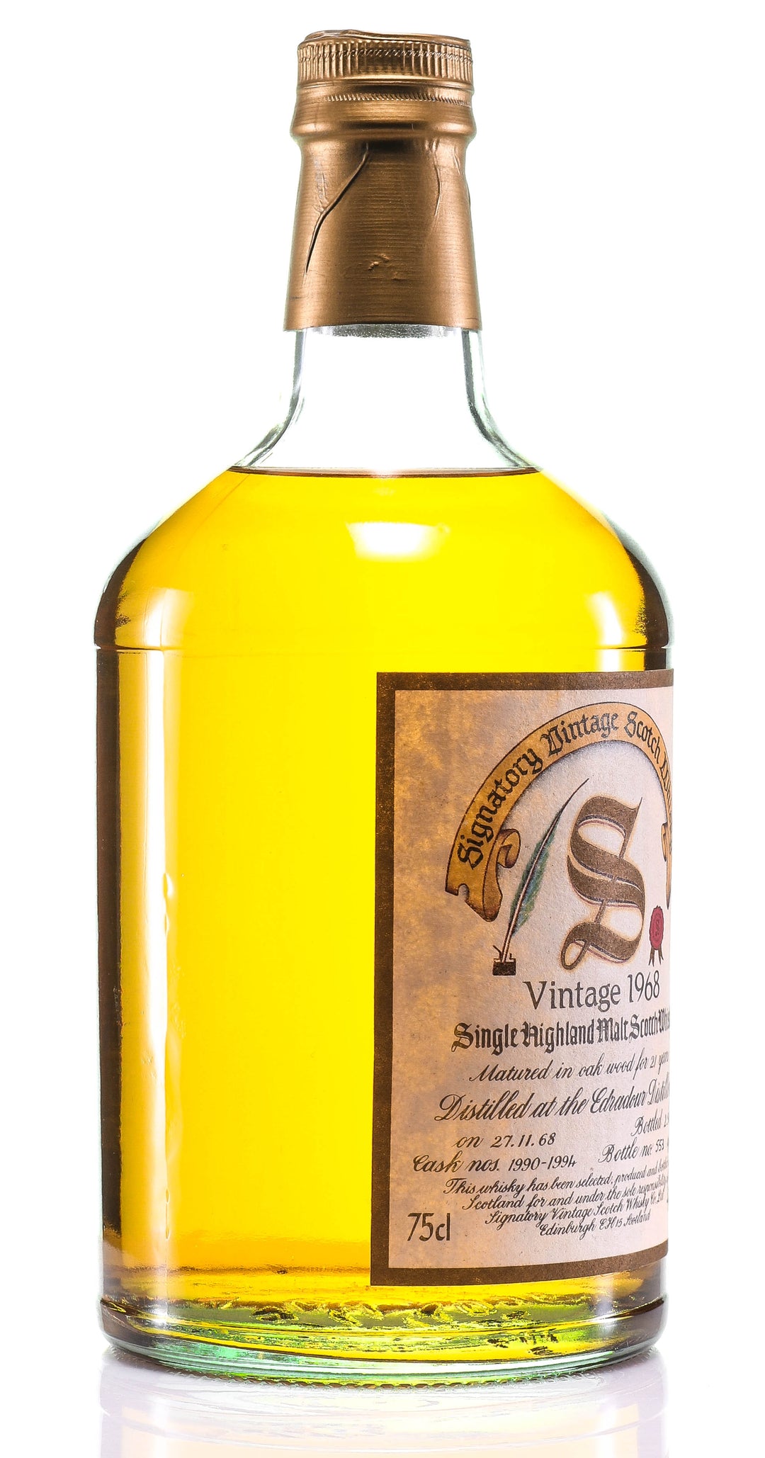 1968 Signatory Vintage Edradour 21 Year Old Single Malt Scotch Whisky - legendaryvintages