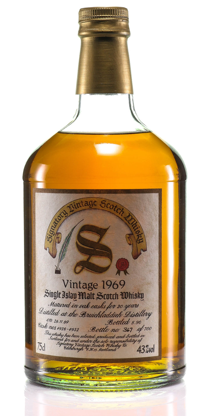 Whisky 1969 Signatory Vintage Bruichladdich 20 Year Old Single Malt Scotch Whisky, Islay - legendaryvintages