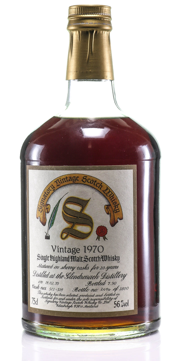 1970 Signatory Vintage Glendronach 20 Year Old Single Malt Scotch Whisky, Highlands, Scotland - legendaryvintages