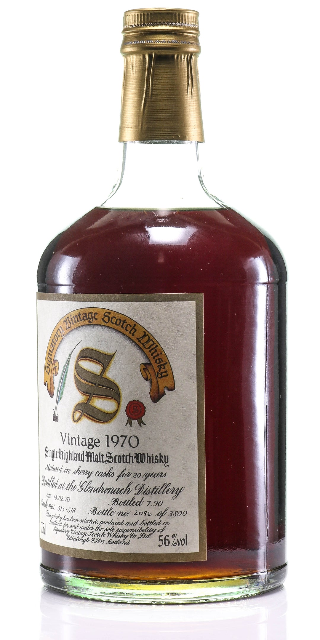 1970 Signatory Vintage Glendronach 20 Year Old Single Malt Scotch Whisky, Highlands, Scotland - legendaryvintages