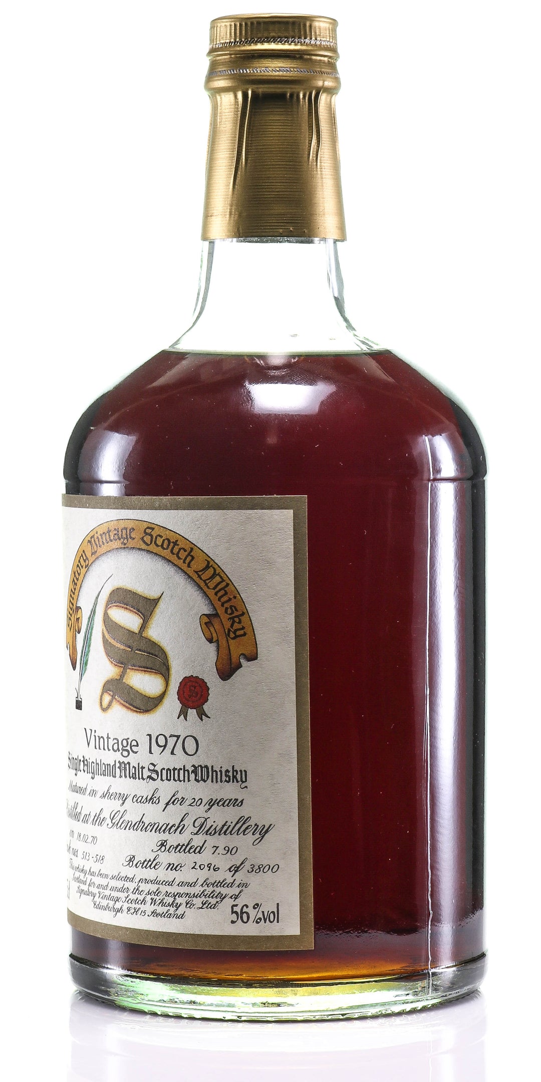 1970 Signatory Vintage Glendronach 20 Year Old Single Malt Scotch Whisky, Highlands, Scotland - legendaryvintages