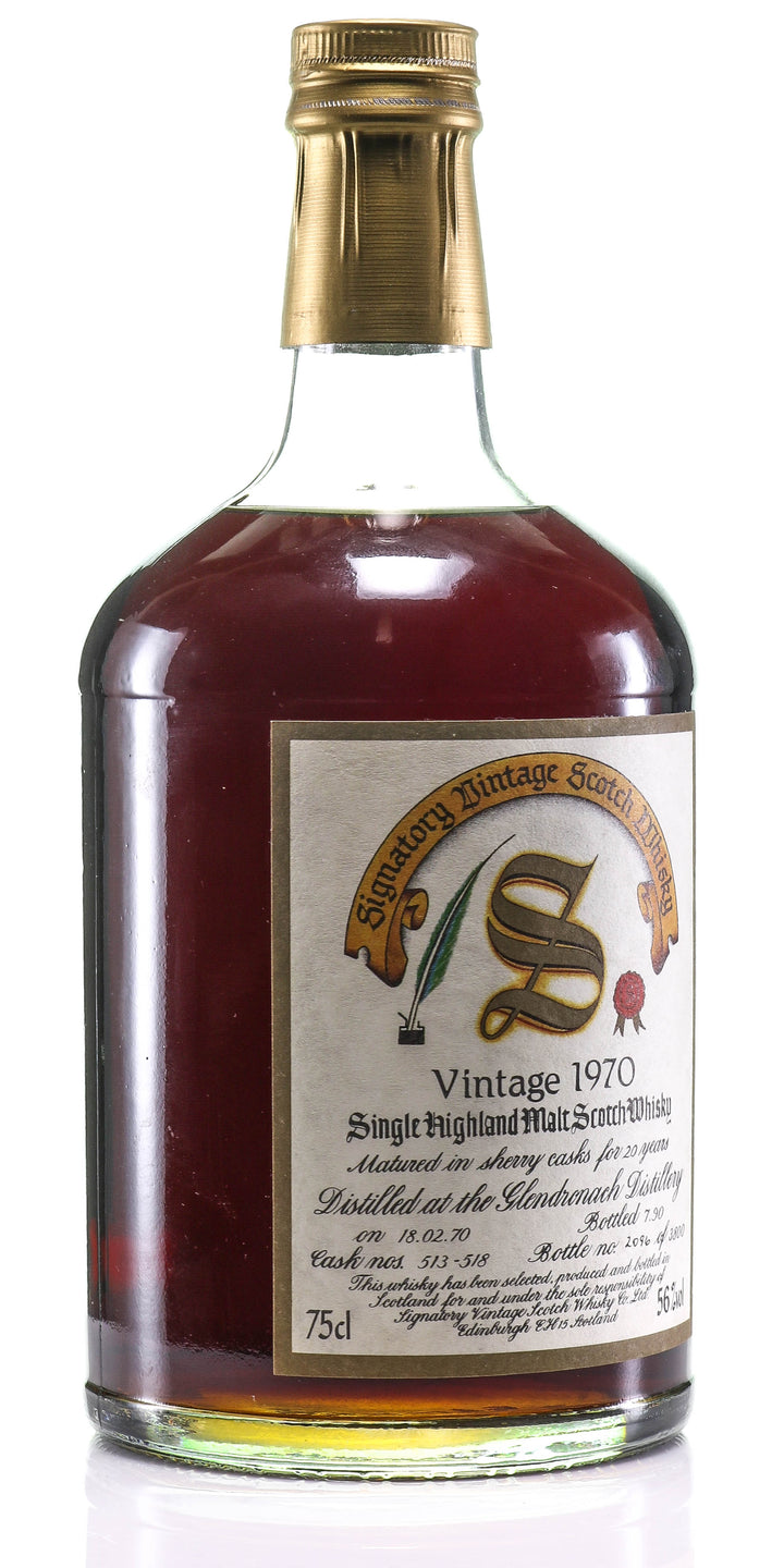 1970 Signatory Vintage Glendronach 20 Year Old Single Malt Scotch Whisky, Highlands, Scotland - legendaryvintages