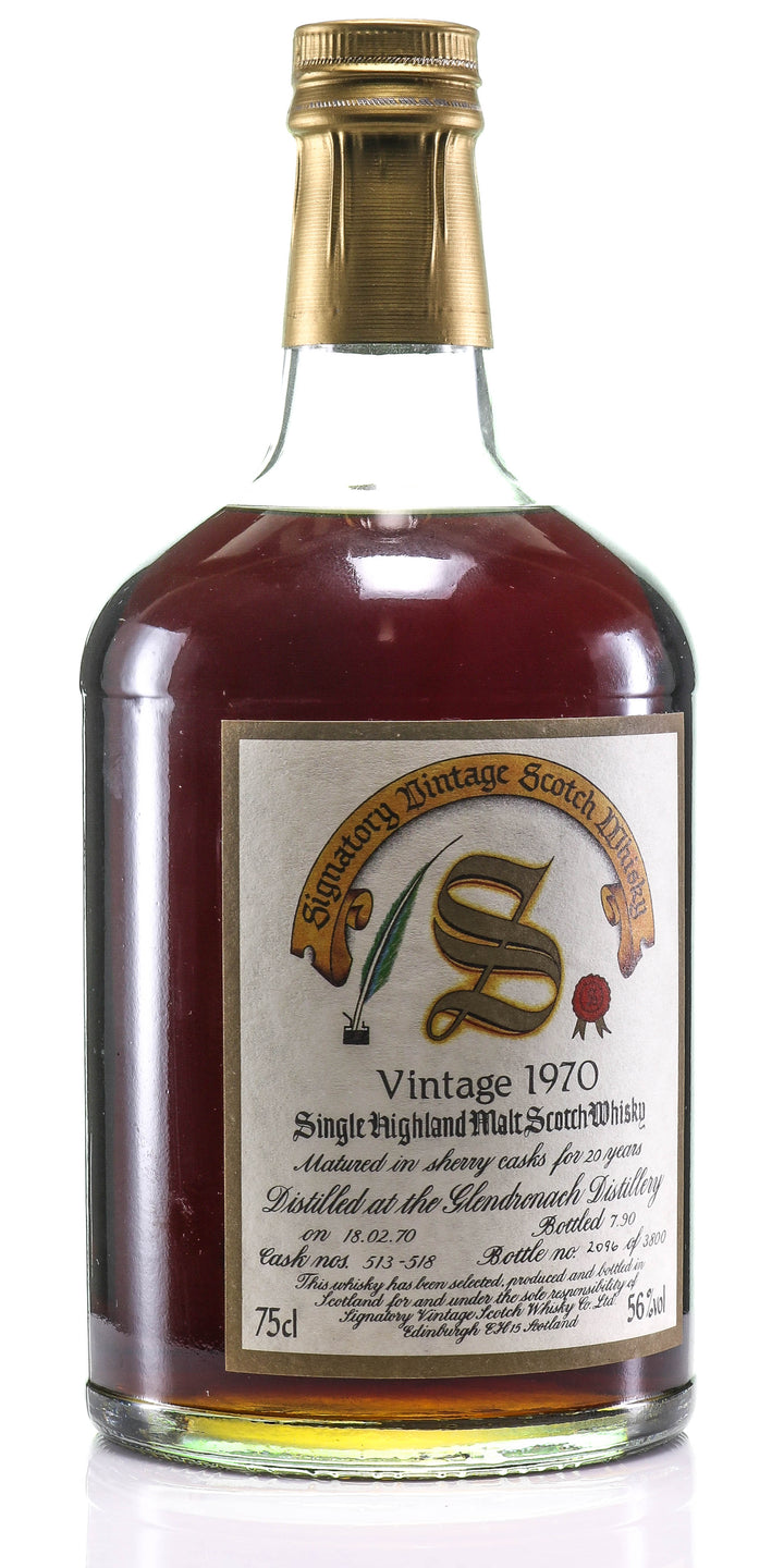1970 Signatory Vintage Glendronach 20 Year Old Single Malt Scotch Whisky, Highlands, Scotland - legendaryvintages