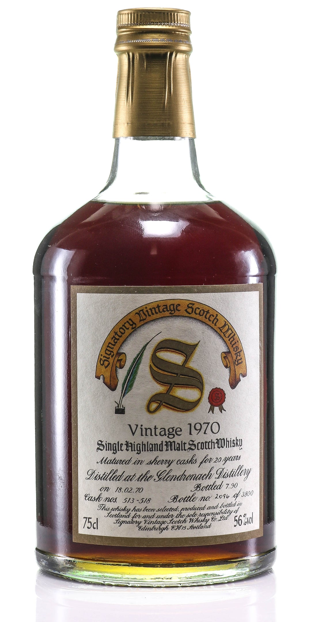 1970 Signatory Vintage Glendronach 20 Year Old Single Malt Scotch Whisky, Highlands, Scotland - legendaryvintages