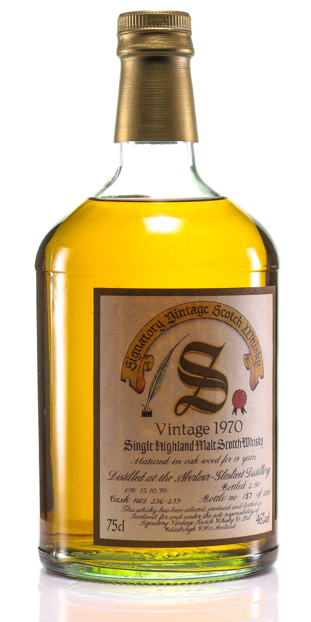 1970 Signatory Vintage Cask Strength Collection Aberlour 20 Year Old Single Malt Scotch Whisky - legendaryvintages