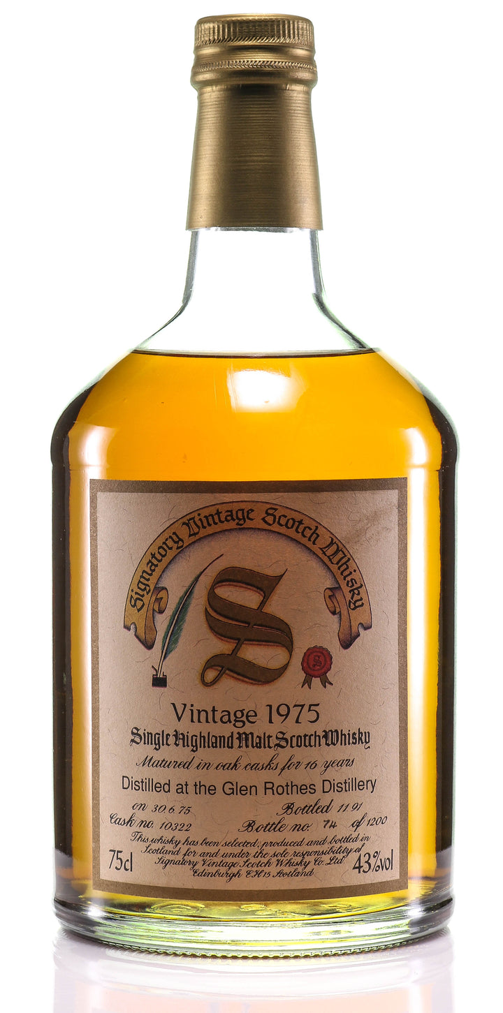 1975 Signatory Vintage Glenrothes 16 Year Old Single Malt Scotch Whisky - legendaryvintages