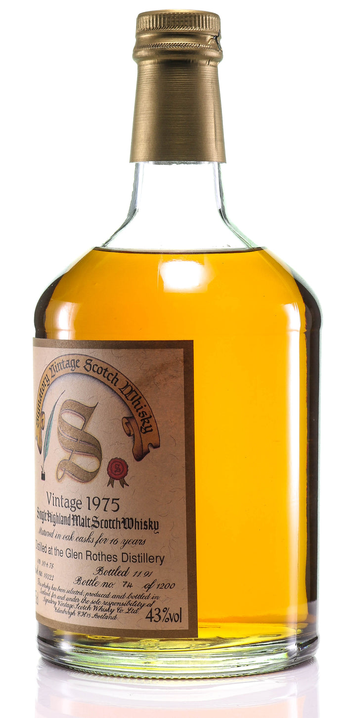 1975 Signatory Vintage Glenrothes 16 Year Old Single Malt Scotch Whisky - legendaryvintages