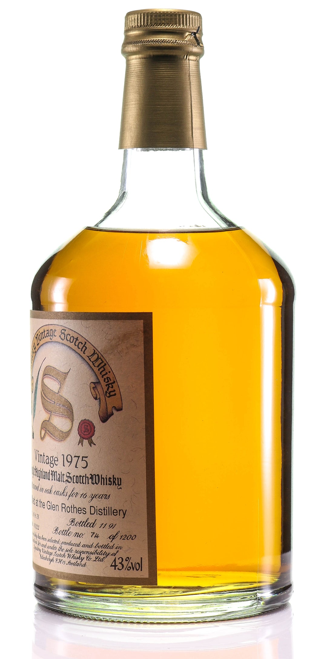 1975 Signatory Vintage Glenrothes 16 Year Old Single Malt Scotch Whisky - legendaryvintages