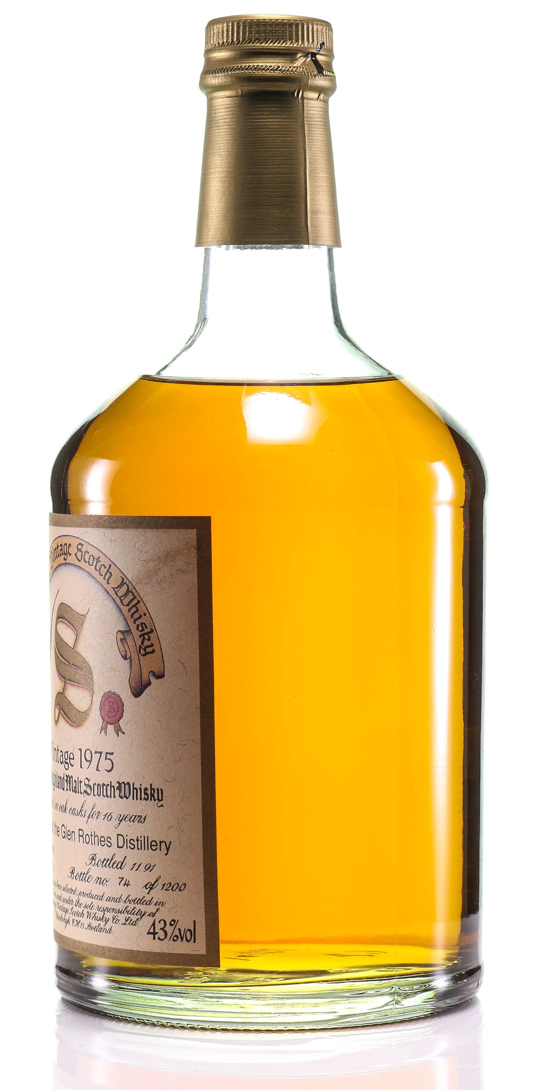 1975 Signatory Vintage Glenrothes 16 Year Old Single Malt Scotch Whisky - legendaryvintages