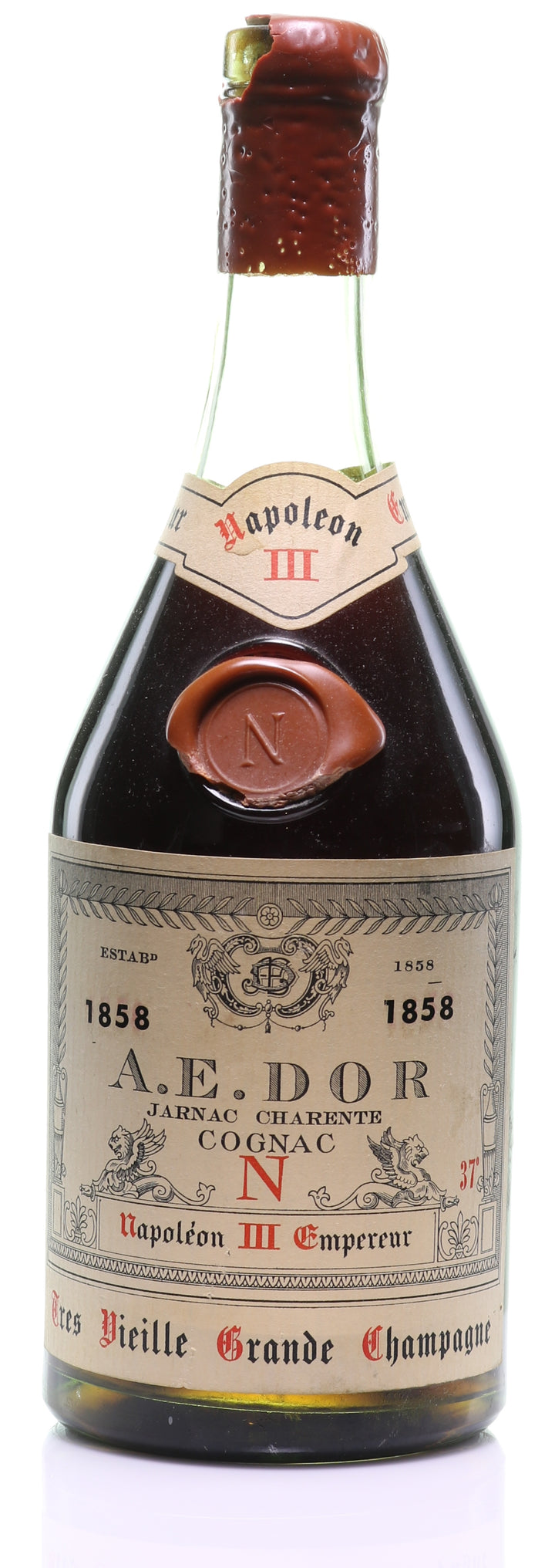 1858 A.E. Dor Tres Vieille Reserve No. 4 'Napoleon III Empereur' Grande Champagne Cognac - legendaryvintages