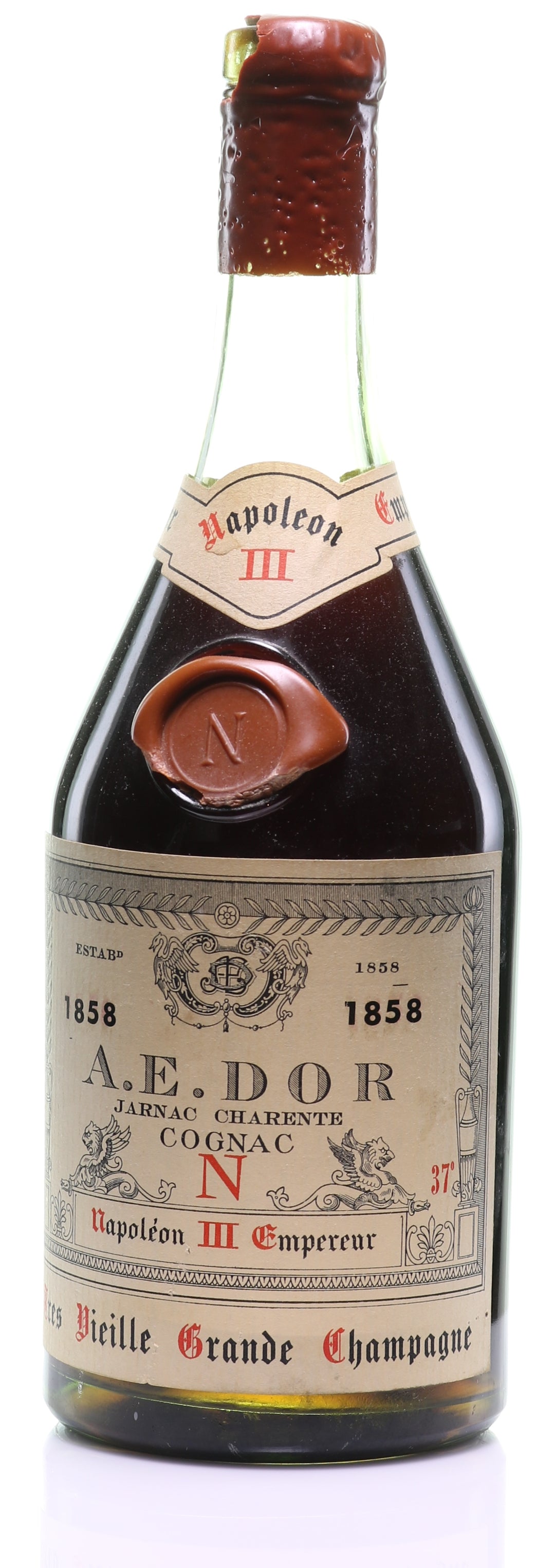 1858 A.E. Dor Tres Vieille Reserve No. 4 'Napoleon III Empereur' Grande Champagne Cognac - legendaryvintages