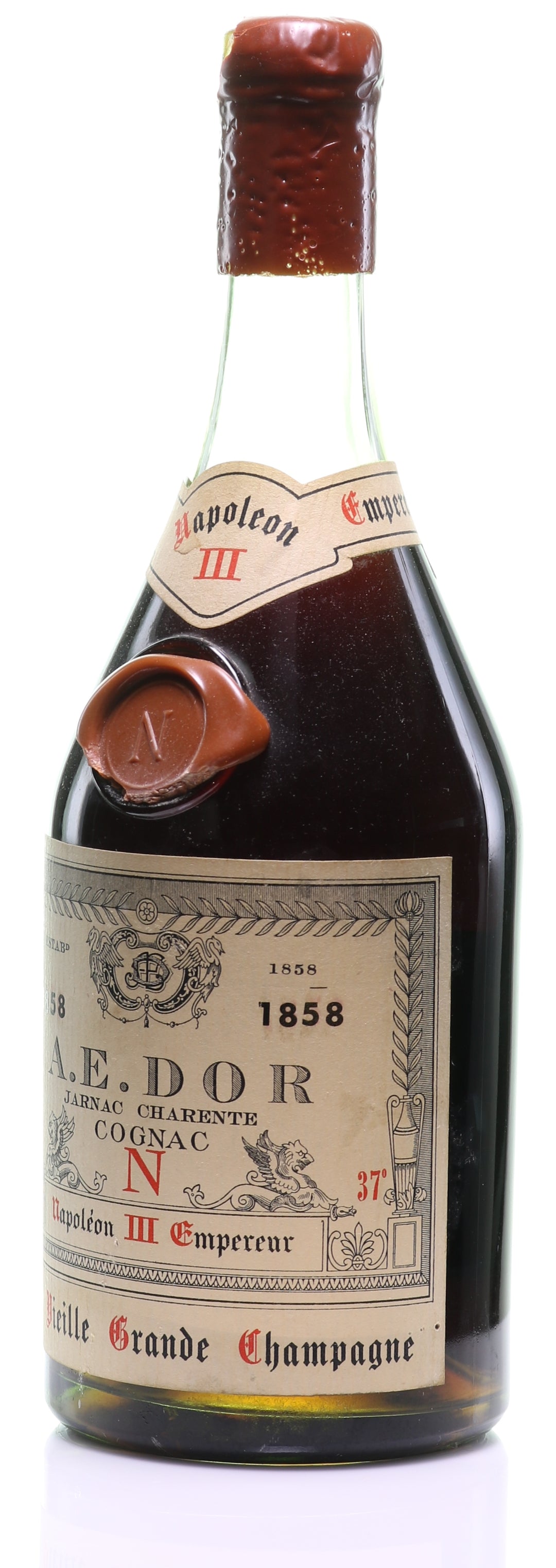 1858 A.E. Dor Tres Vieille Reserve No. 4 'Napoleon III Empereur' Grande Champagne Cognac - legendaryvintages