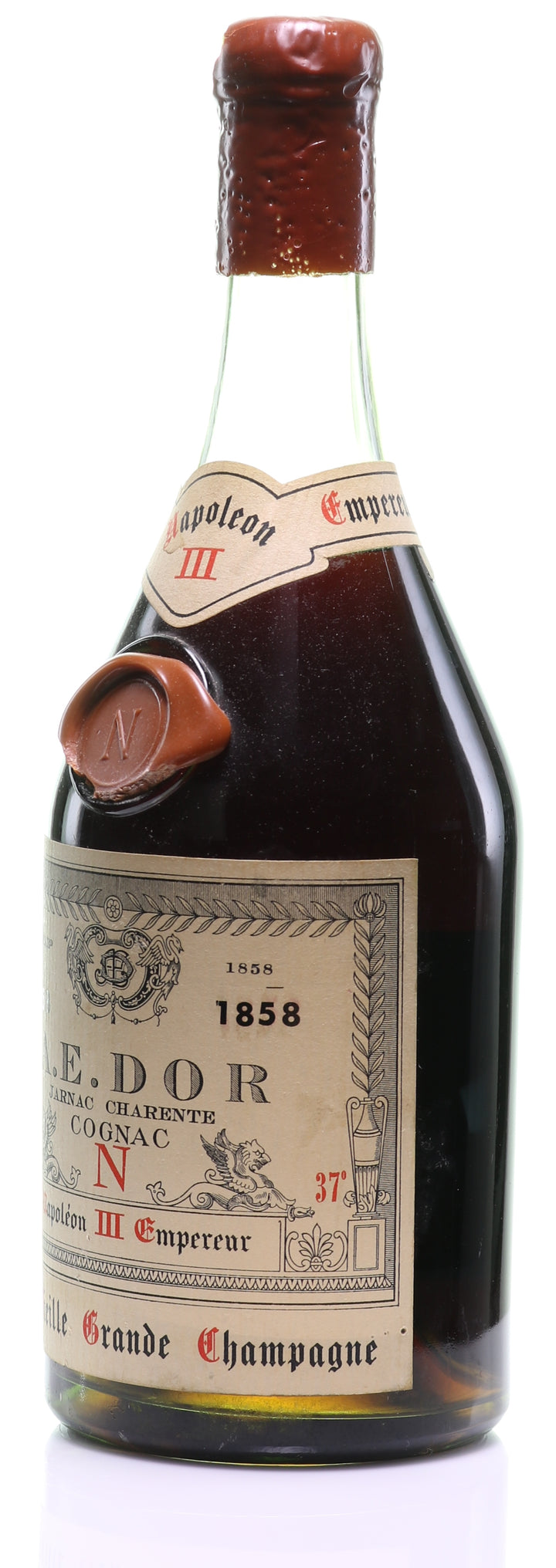 1858 A.E. Dor Tres Vieille Reserve No. 4 'Napoleon III Empereur' Grande Champagne Cognac - legendaryvintages