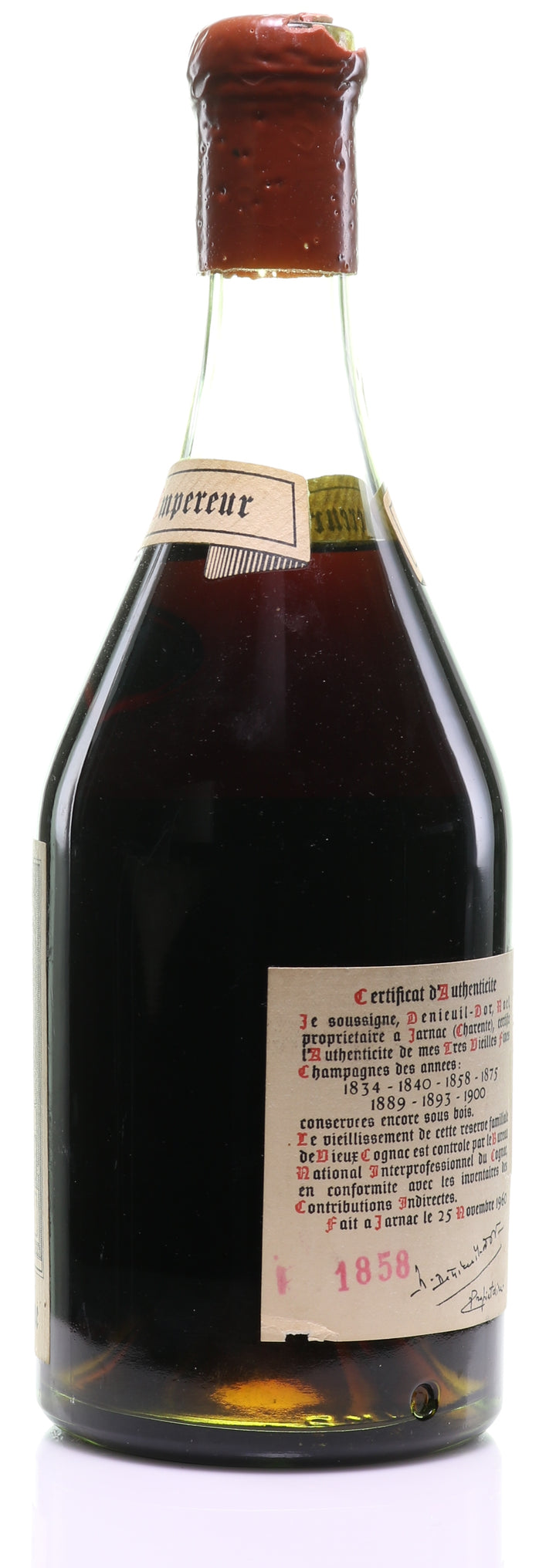 1858 A.E. Dor Tres Vieille Reserve No. 4 'Napoleon III Empereur' Grande Champagne Cognac - legendaryvintages