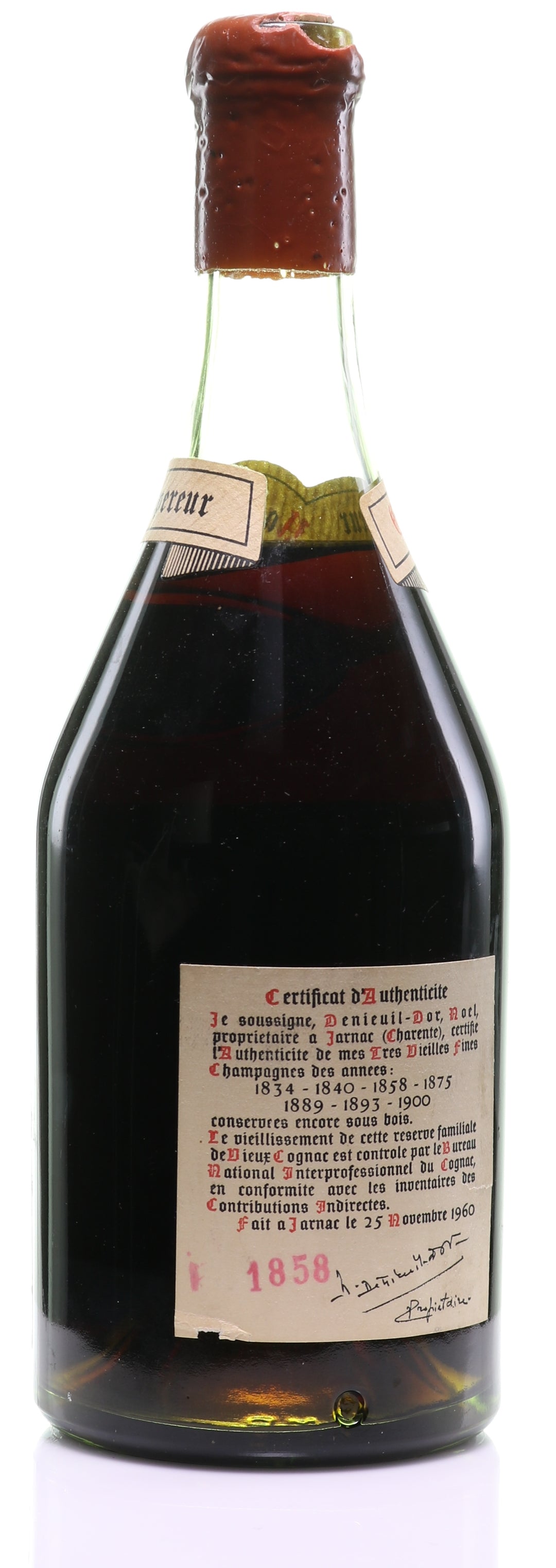 1858 A.E. Dor Tres Vieille Reserve No. 4 'Napoleon III Empereur' Grande Champagne Cognac - legendaryvintages