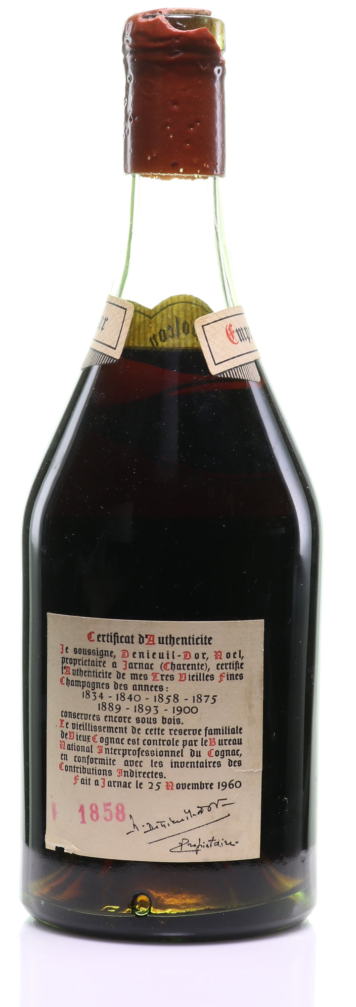 1858 A.E. Dor Tres Vieille Reserve No. 4 'Napoleon III Empereur' Grande Champagne Cognac - legendaryvintages