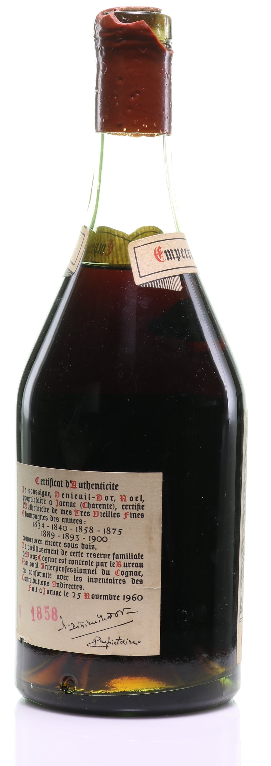 1858 A.E. Dor Tres Vieille Reserve No. 4 'Napoleon III Empereur' Grande Champagne Cognac - legendaryvintages