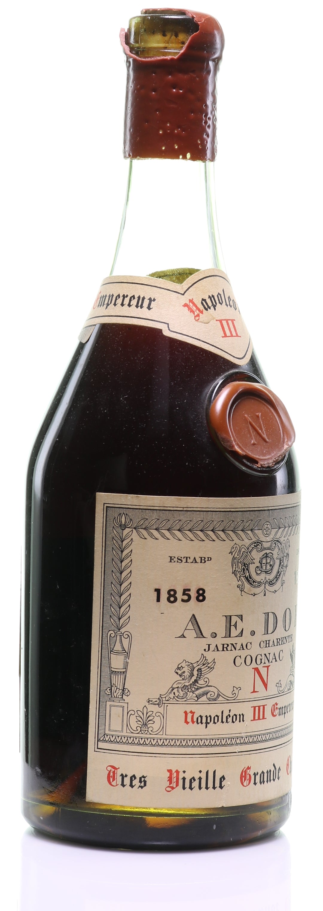 1858 A.E. Dor Tres Vieille Reserve No. 4 'Napoleon III Empereur' Grande Champagne Cognac - legendaryvintages