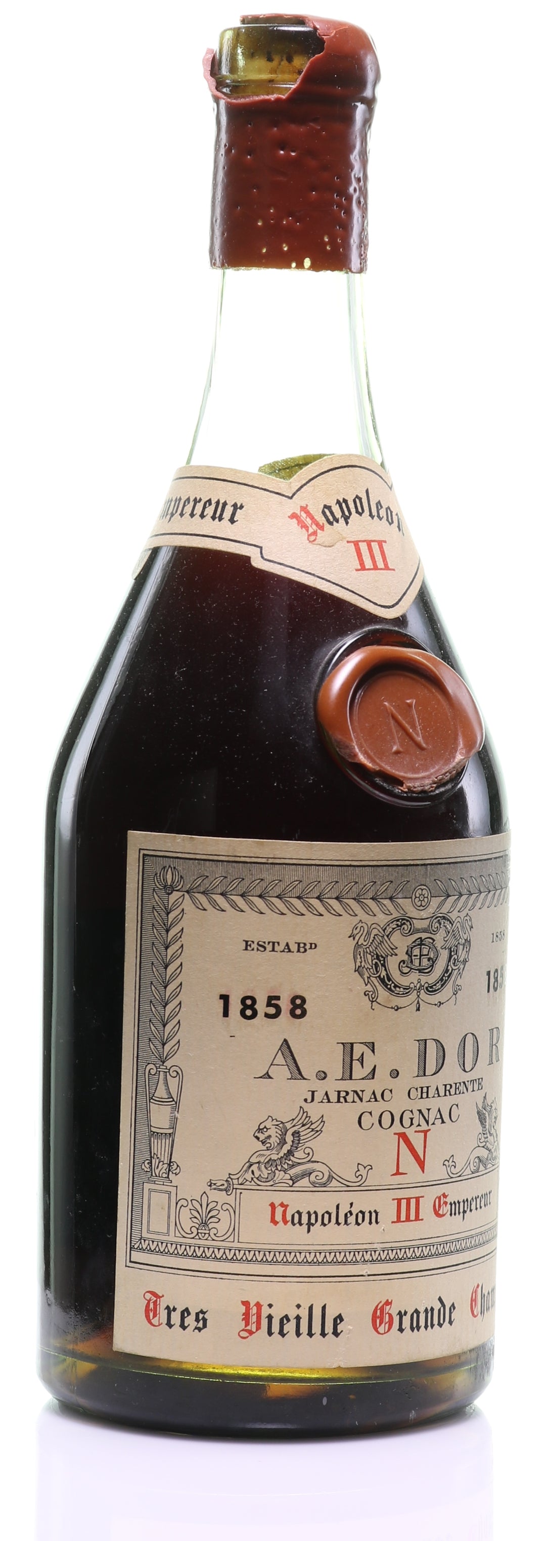 1858 A.E. Dor Tres Vieille Reserve No. 4 'Napoleon III Empereur' Grande Champagne Cognac - legendaryvintages