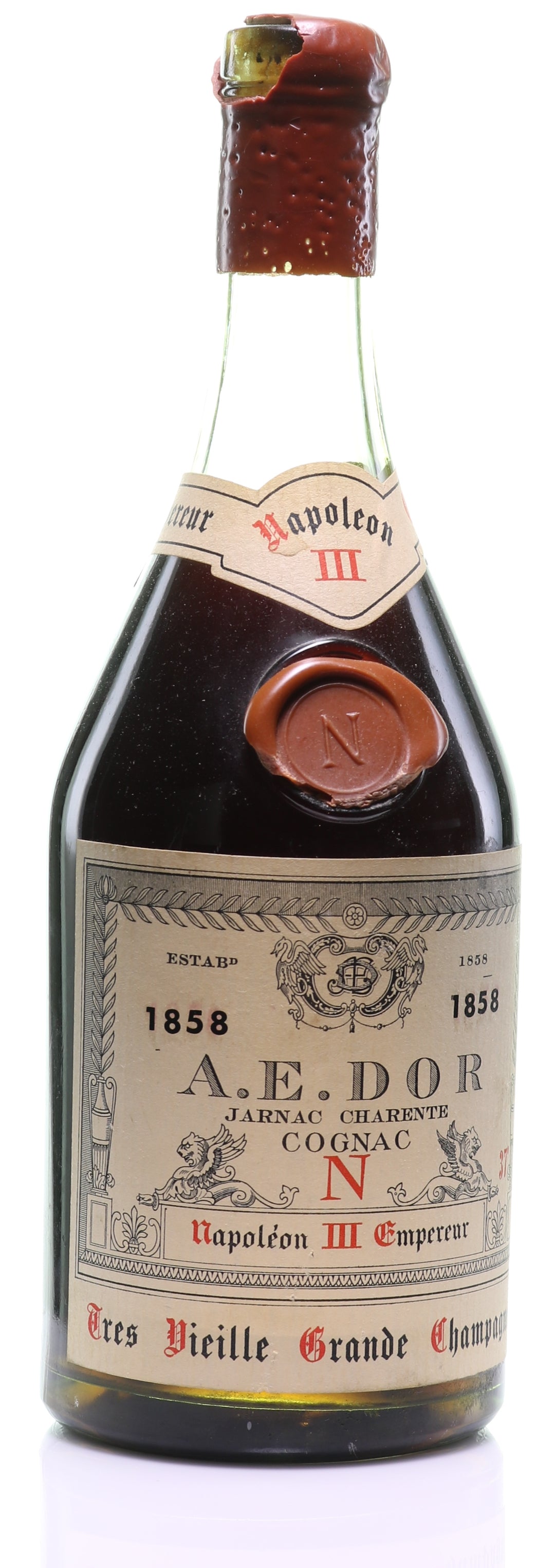 1858 A.E. Dor Tres Vieille Reserve No. 4 'Napoleon III Empereur' Grande Champagne Cognac - legendaryvintages