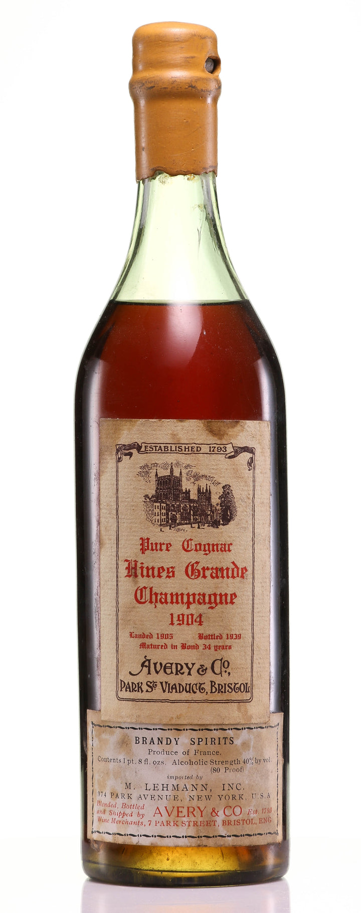 1904 Hine Grande Champagne Vintage Cognac - legendaryvintages