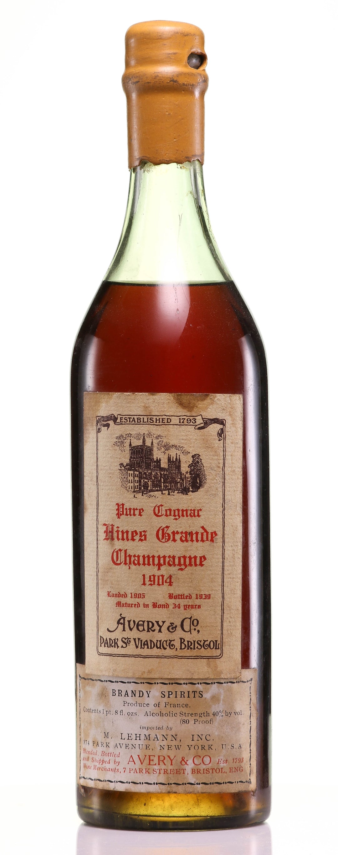 1904 Hine Grande Champagne Vintage Cognac - legendaryvintages