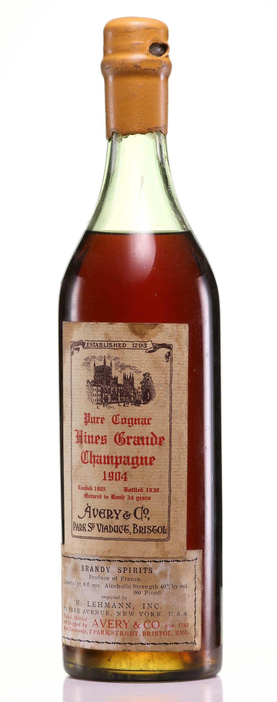 1904 Hine Grande Champagne Vintage Cognac - legendaryvintages