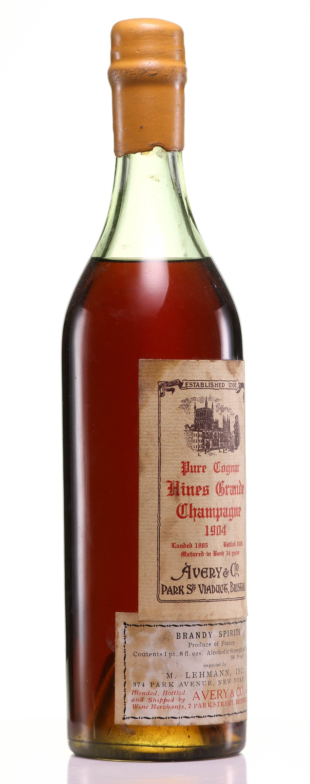 1904 Hine Grande Champagne Vintage Cognac - legendaryvintages