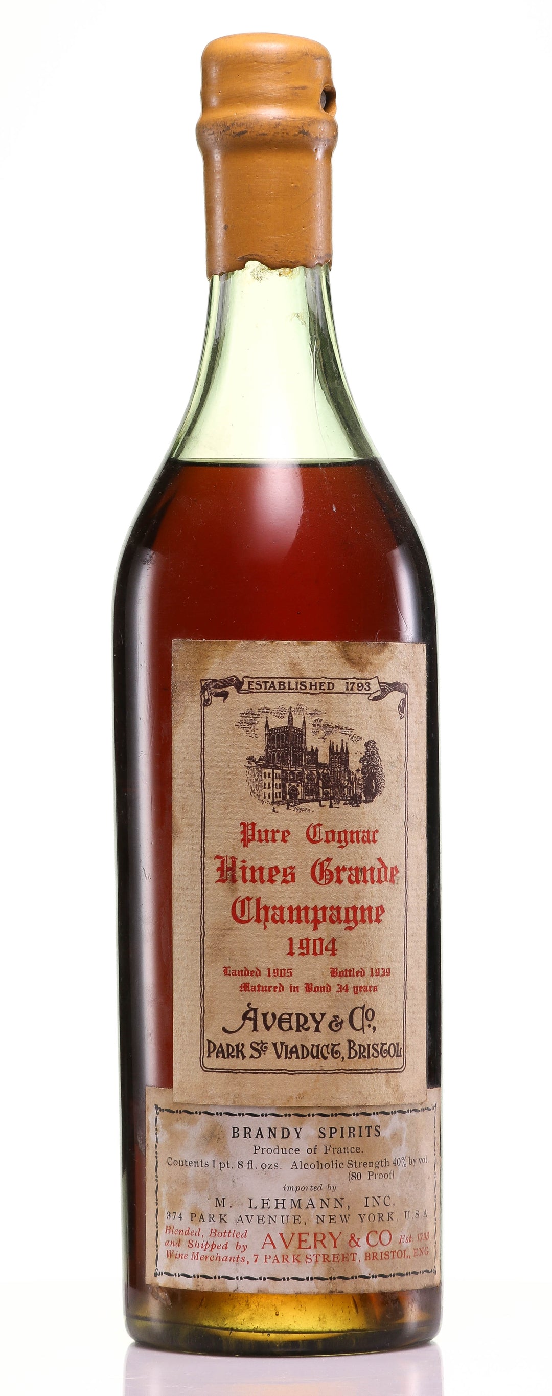 1904 Hine Grande Champagne Vintage Cognac - legendaryvintages