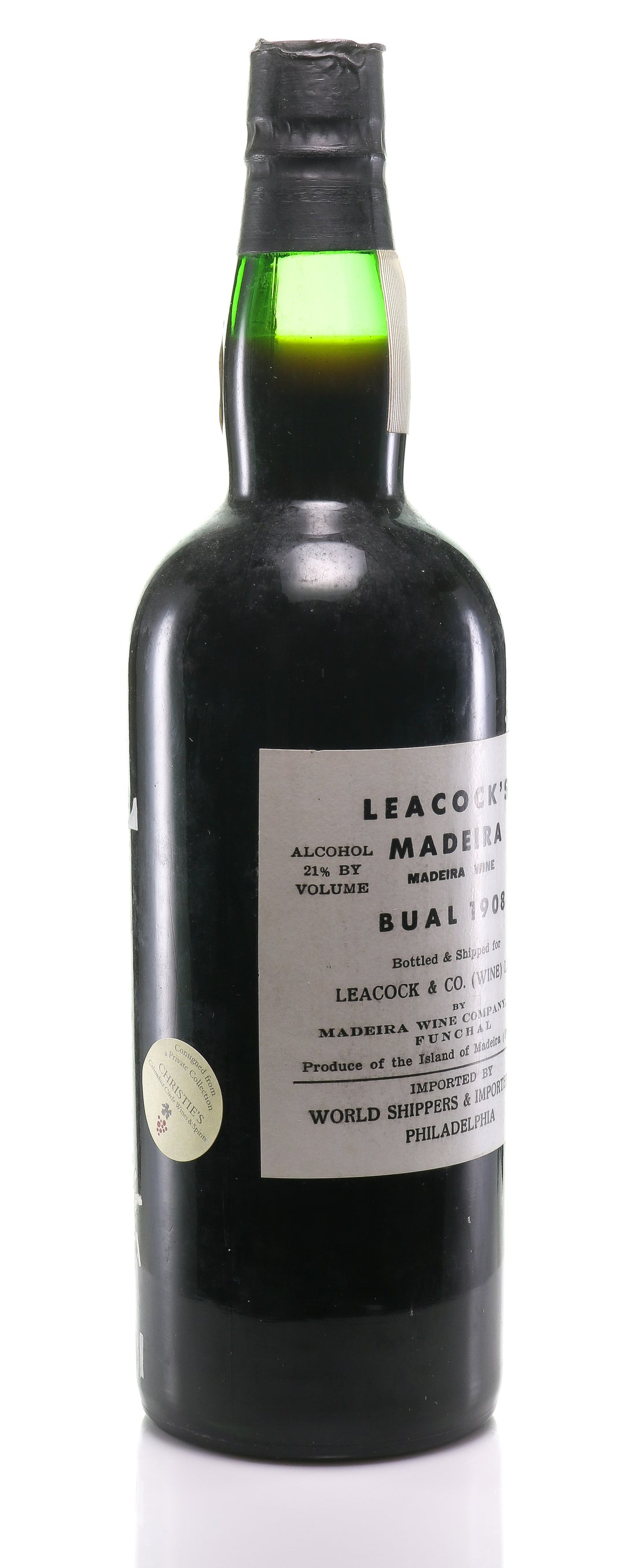 Madeira Leacock's, AO-SM Bual 1908 - legendaryvintages