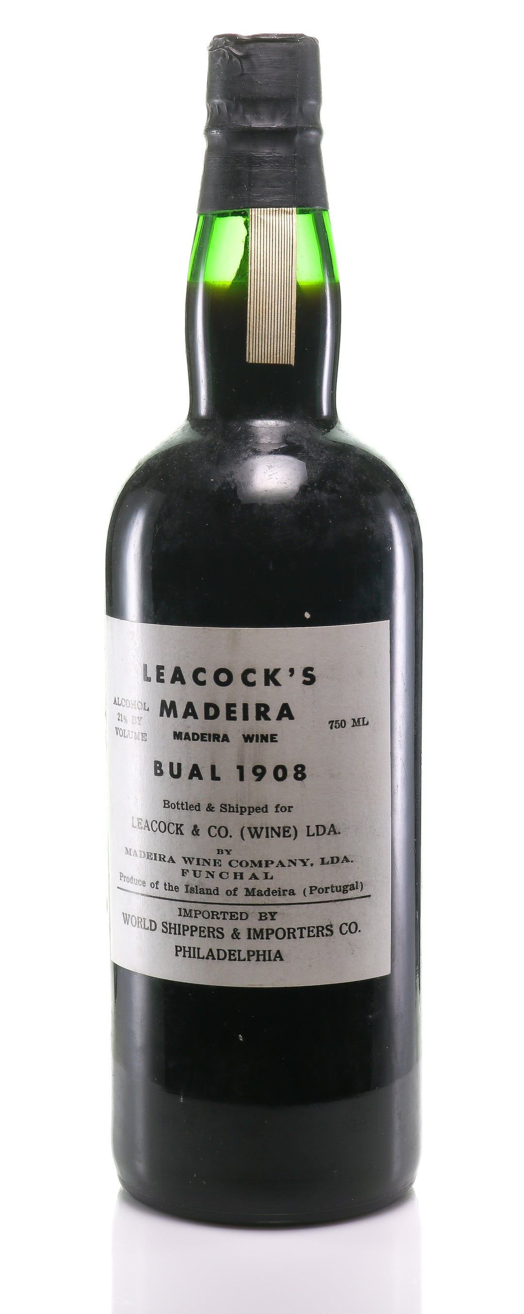 Madeira Leacock's, AO-SM Bual 1908 - legendaryvintages